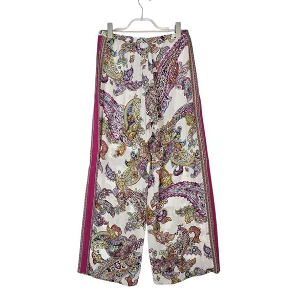 L'Agence Geraldine Cover Up Pant White Multi Paisley Print Relaxed S NEW - Picture 3 of 10